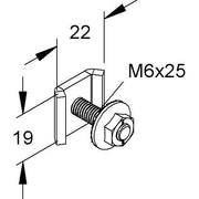 Niedax - Verbinder für Kabeltragsystem Universalverbinder GTVM 6X25 V blaupassiviert