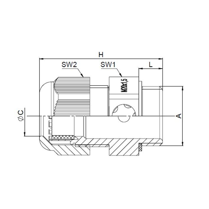 Jacob - Kabelverschraubung K348-1020-02 PERFECT AirVent − 5 Stück
