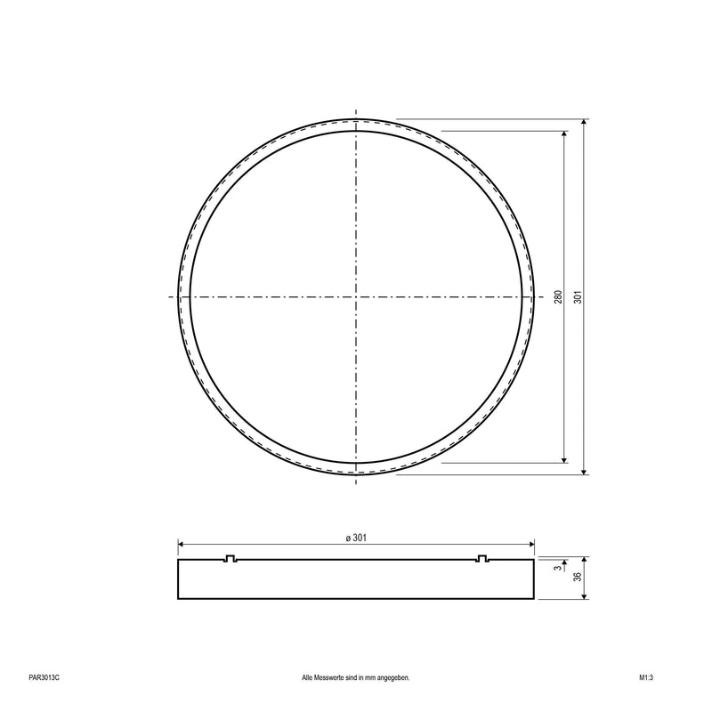 EVN Lichttechnik - Mechanisches Zubehör/Ersatzteile für Leuchten Gehäusering PAR3013C