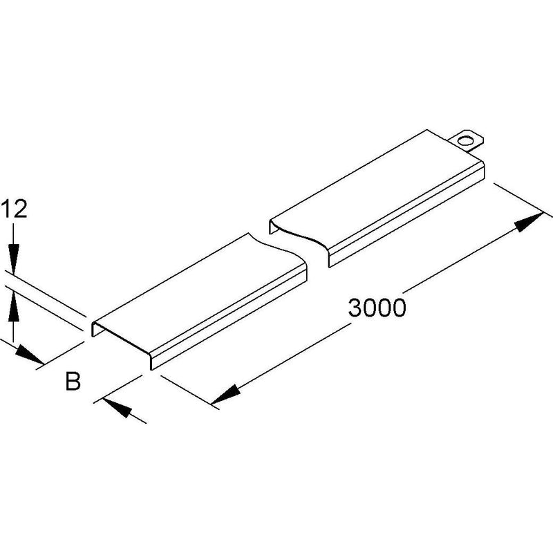 Niedax - Deckel für Kabeltragsystem Kabelrinnendeckel RD 75 F − 3 Meter