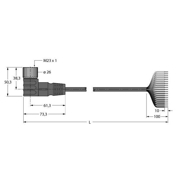 Turck - Konfektioniertes Sensor-Aktor-Kabel Passivverteiler CKWM19-19-5/TXL − 1 Stück
