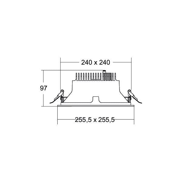 Brumberg Leuchten - Downlight/Strahler/Flutlicht LED-Einbaudownlight 230V 40645183 3000K, quadratisch