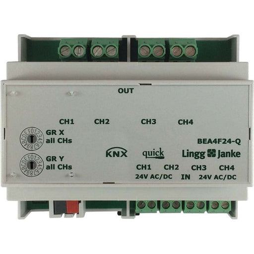 Lingg&Janke - Bussystem-Kombi I/O Gerät KNX Binär Ein/Ausgang BEA4F24-Q 4-fach 24V AC/DC 16A − 1 Stück