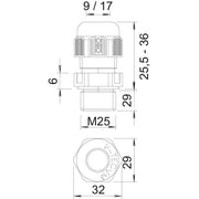OBO Bettermann - Kabelverschraubung V-TEC VM L25 SW