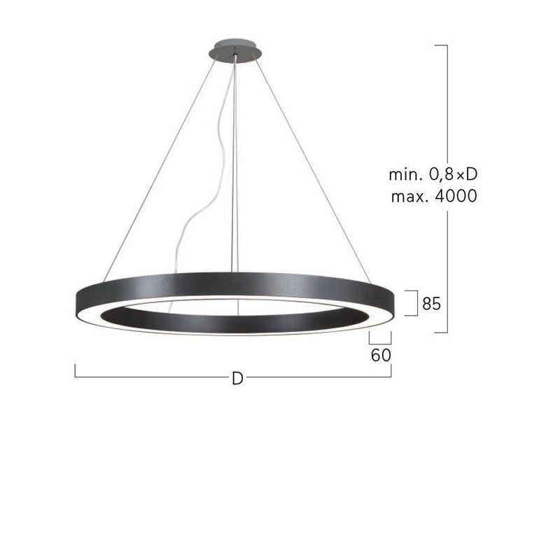 Lightnet - Pendelleuchte LED-Pendelleuchte RG3OSL-840H-D600-U 4000K, silber