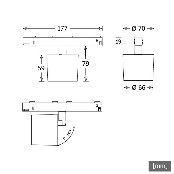 LTS Licht&Leuchten - Downlight/Strahler/Flutlicht LED-Stromschienenstrahler NEOORYOT10194025D.ws 940, DALI, weiß