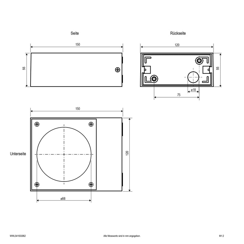 EVN Lichttechnik - Decken-/Wandleuchte Wandleuchte WWL541553062 anthrazit