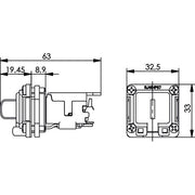 Telegärtner - Modularer Steckverbinder Einbauflansch IP67 100022954 m.AMJ-Kupplung Cat.6