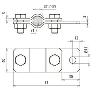 DEHN - Erdungsrohrschelle 410 034 D 26,9mm St/tZn