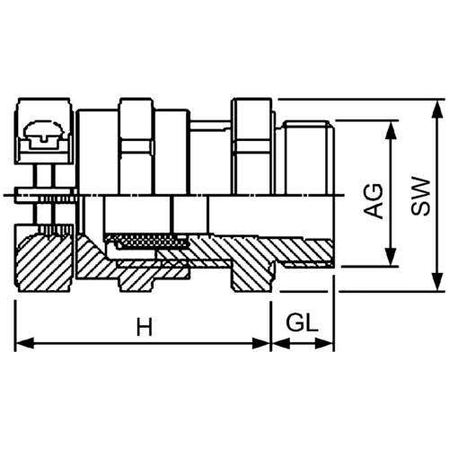 Stahl - Kabelverschraubung Trompetenverschraubung HSK-K-MZ-Ex M63 37-44mm − 1 Stück
