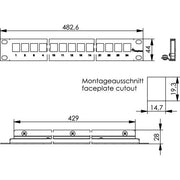 Telegärtner - Patchpanel Kupfer Modulträger 100021498 ohne Kabelabfangung