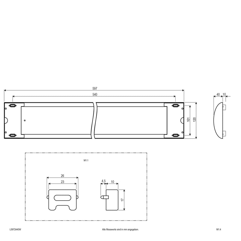 EVN Lichttechnik - Lichtleiste LED-Anbauleuchte L5972440W 4000K IP20 ws