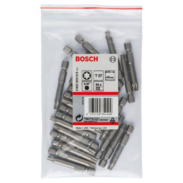 Bosch - Bit Schrauberbit Extra-Hart 2607002513 T27 49 mm 25er-Pack