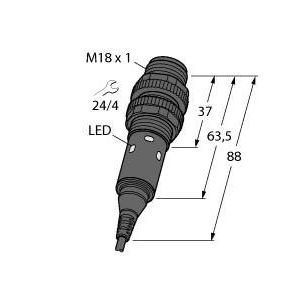 Turck - Einweg-Lichtschranke Einweglichtschranke S18-2NAEL-9M Sender