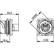 Telegärtner - Modularer Steckverbinder STX V1 Flanschset 100007415 RJ45 Coupler Cat6 M