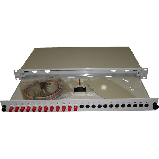 Fumo - Patchpanel LWL Panel 24xST 24Pigt. OM2 BX-A-24-ST-24-OM2 ausziehbar