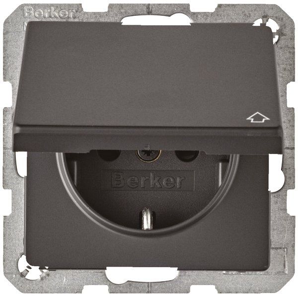 Berker - Steckdose SCHUKO-Steckdose anth/sa 47516076 m. Klappdeckel