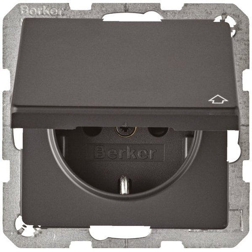Berker - Steckdose SCHUKO-Steckdose anth/sa 47516076 m. Klappdeckel