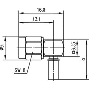 Telegärtner - Koax-Steckverbinder SMA-Kabelwinkelstecker CR 100024632 AU, G3 (RG178B/U) − 5 Stück
