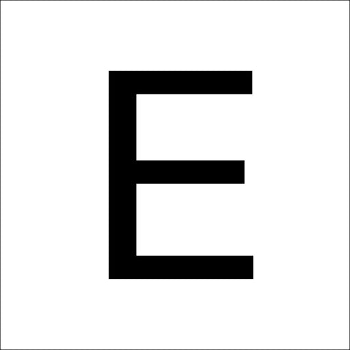 RZB - Beschriftung Buchstaben/Zahlen Buchstabe "E" 99223.013.E sw 120mm groß