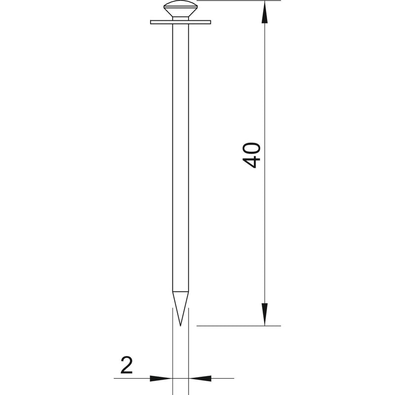 OBO Bettermann - Nagel IMPU-Stahlnadel 500 40 blau − 100 Stück