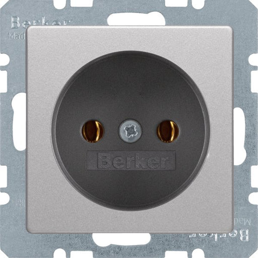 Berker - Steckdose alu/samt 6161036084 ohne Schutzkontakt
