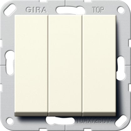 Gira - Installationsschalter Wippschalter Wechsel 3fach 283201 System 55 Cremeweiß