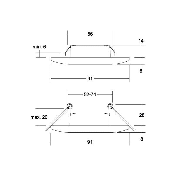 Brumberg Leuchten - Downlight/Strahler/Flutlicht LED-Einbaudownlight 230V 38371083 rund