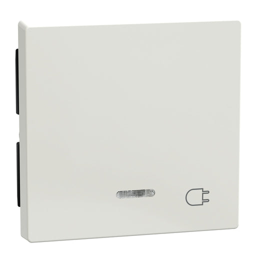 Merten - Abdeckung/Bedienelement für Installationsschalterprogramme Wippe Kontr.Fenster pws/gl 435219 Aufdruck Steckdose