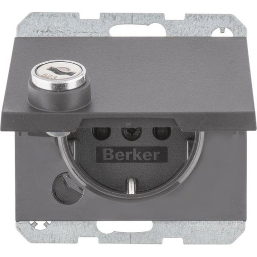 Berker - Steckdose SCHUKO-Steckdose anth/mt 41637006 Schraub-Liftklemmen