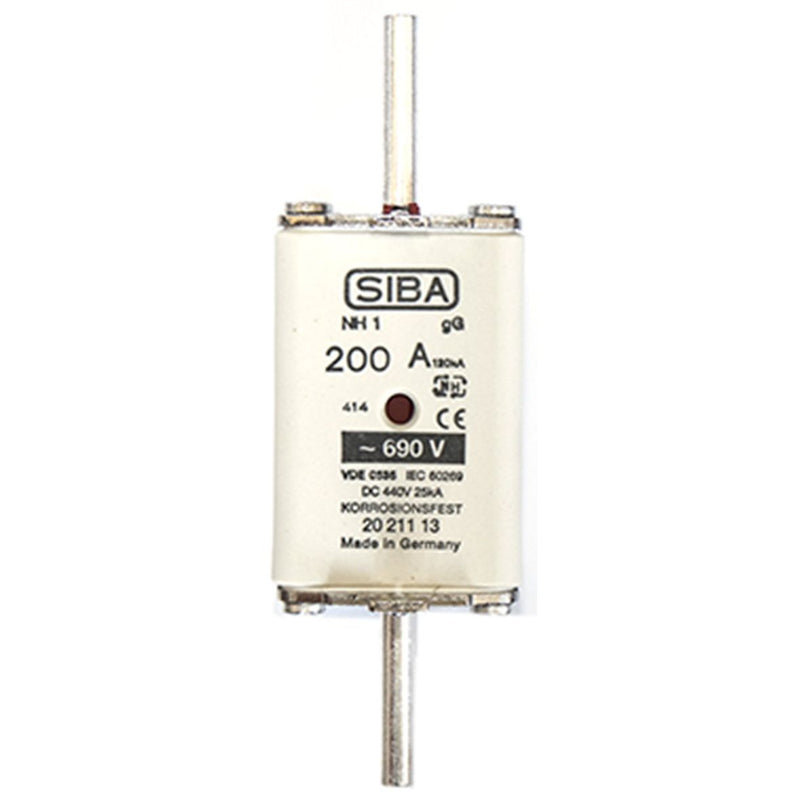 Siba - Messersicherung NH-Sicherungseinsatz 2021113.100 100A NH1 gG 690V − 3 Stück