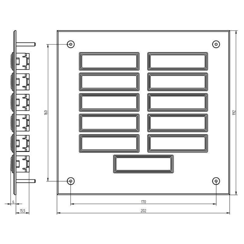 Grothe - Klingeltableau für Türkommunikation Etagenplatte ETA 856 EV1