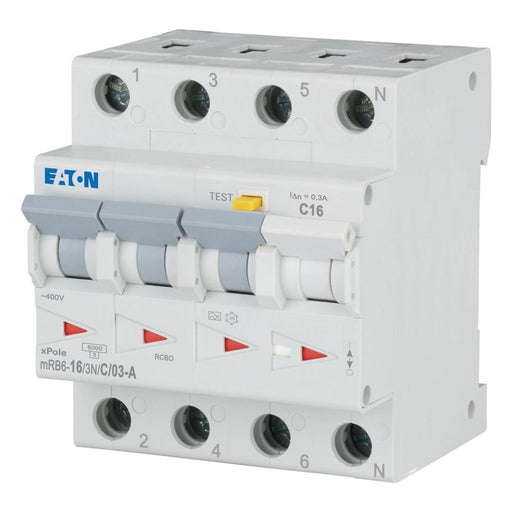 Eaton - Kombination FI-Schalter/Leitungsschutzschalter FI/LS Kombination mRB6-16/3N/C/03-A 16A 300mA