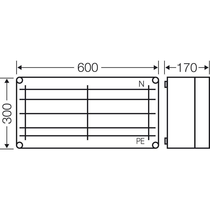 Hensel - Sammelschienengehäuse MI 6452 600x300mm 250A 5p