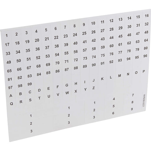 Legrand - Klemmenmarkierung Blatt m.Zahlen 1-99 Legrand 004969 − 10 Stück