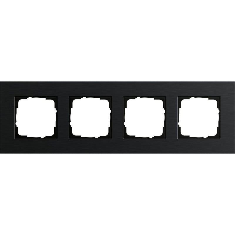 Gira - Abdeckrahmen 4-fach 0214126 aluminium schwarz
