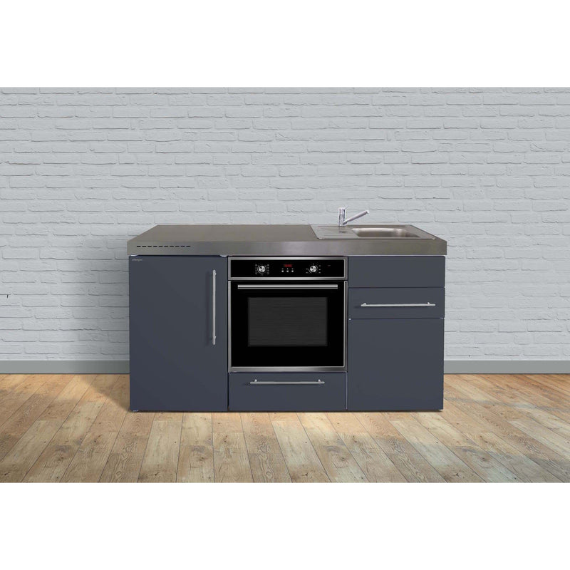 Stengel - Mini-Küche Miniküche Premiumline MPBSG160KSGKFliBreS Schiefergrau
