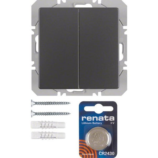 Berker - Bussystem-Hand-/Wandsender KNX-Funk Wandsender 2fach 85656226 anthrazit samt