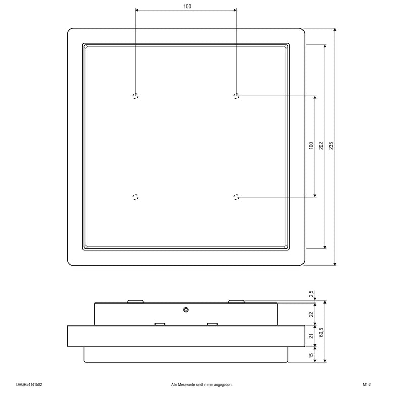 EVN Lichttechnik - Decken-/Wandleuchte LED-Anbauleuchte DAQH54141502 3000K IP54 anth