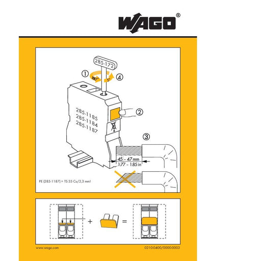 WAGO - Warn-/Hinweisschild Handhabungsaufkleber 210-400/000-003 f. Klemmen 185mm²