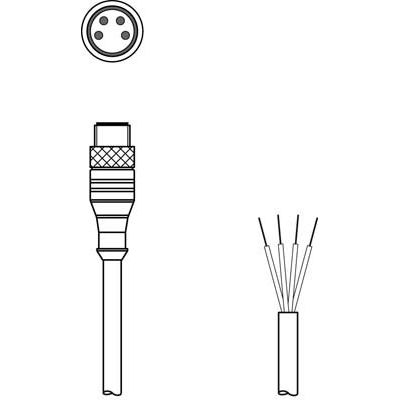 Leuze - Konfektioniertes Sensor-Aktor-Kabel Anschlussleitung KS U-M8-4A-P1-100