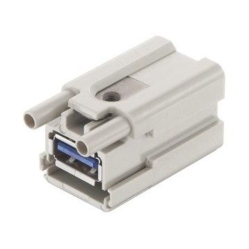 Harting - Kontakteinsatz für Rechtecksteckverbinder Einsatz Stift Polycarbonat 09120012793 1A RAL 7032 − 10 Stück
