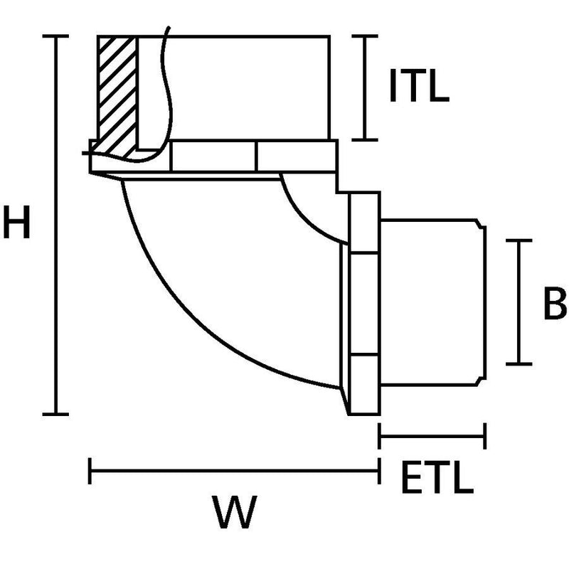 HellermannTyton - Metall-Schutzschlauch-Verschraubung Verschraubung A90FMM40NPBML