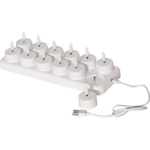 Star Trading - Festbeleuchtung LED-Teelichter-Set 12Stk. 061-05 inkl. Ladestation