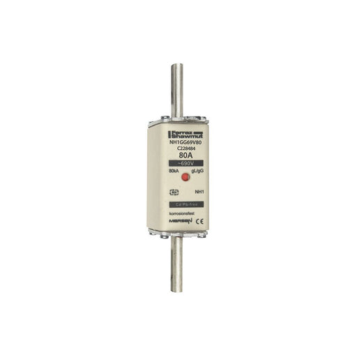 Mersen - Messersicherung NH-Sicherungseinsatz SF NH1GG69V80 Gr.1 gG 80A/690V KM − 3 Stück