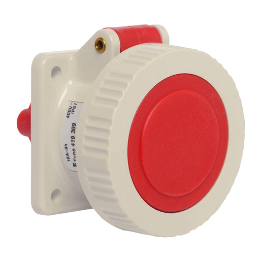 Walther Werke - CEE-Anbausteckdose (IEC 60309) Anbaudose gerade 16A 419309 3P 400V 9h IP67