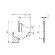 Jacob - Kabeleinsteckstutzen Dichtungsdurchführung G502-1012-00 M12 4-7mm sigr IP67 − 50 Stück