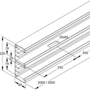 Niedax - Geräteeinbaukanal Alu-Gerätekanal DAU 220-78 N − 4 Meter