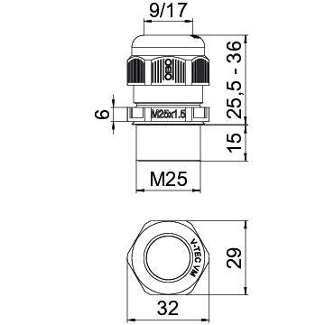 OBO Bettermann - Kabelverschraubung V-TEC VM L25 SW