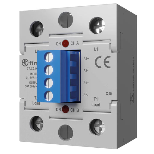 Finder - Halbleiterrelais Relais mit 2 SSR-Kontakten 77.C2.9.024.8671 50 A/24 bis 660 V AC